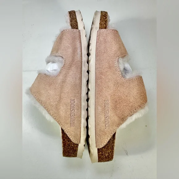 Birkenstock Arizona Shearling Light Rose Pink Fur Slide Sandals EU 35 - Picture 11 of 15